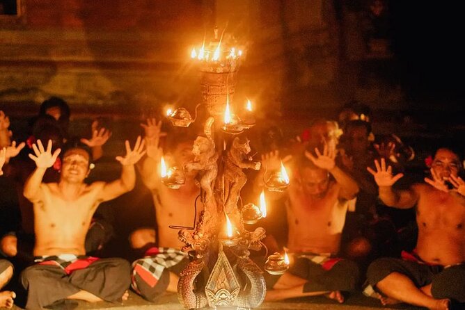 Bali Kecak Fire Dance Show at Tanah Lot, Tabanan with Transport - The fire dance moment: burning coconut husks up close