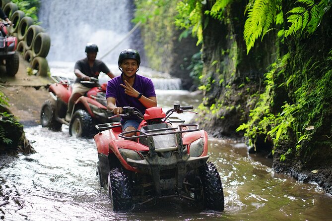 Bali Quad Bike Through Gorilla Cave - Monkey Forest and Waterfall - Entering Tegenungan Waterfall with enough time to actually enjoy it