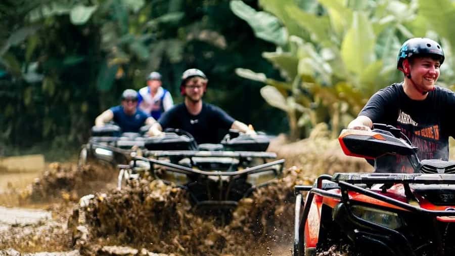 Bali: Waterfall Gorilla Cave ATV & Ubud Rafting Trip & Lunch - Ayung River rafting in Ubud: the “hands-on scenery” part