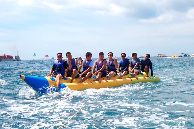 Bali: Zipline + Watersport Trio (Jetski, Parasailing, BananaBoat) - Tanjung Benoa watersports trio: jetski speed, parasailing calm, banana boat chaos