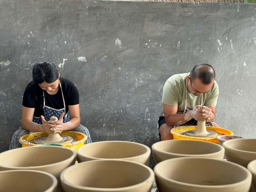 Outskirts of Ubud, Gianyar: Pottery Class - How the 3-Hour Class Flows: Handbuilding to Wheel to Paint