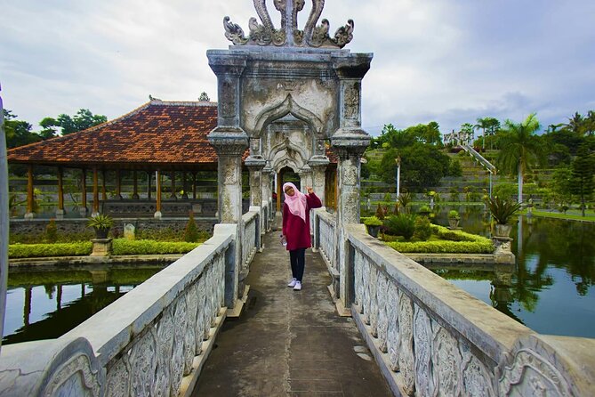 Royal Karangasem Heritage Tour - Ujung Water Palace: fishpond calm and Mt. Agung backdrops