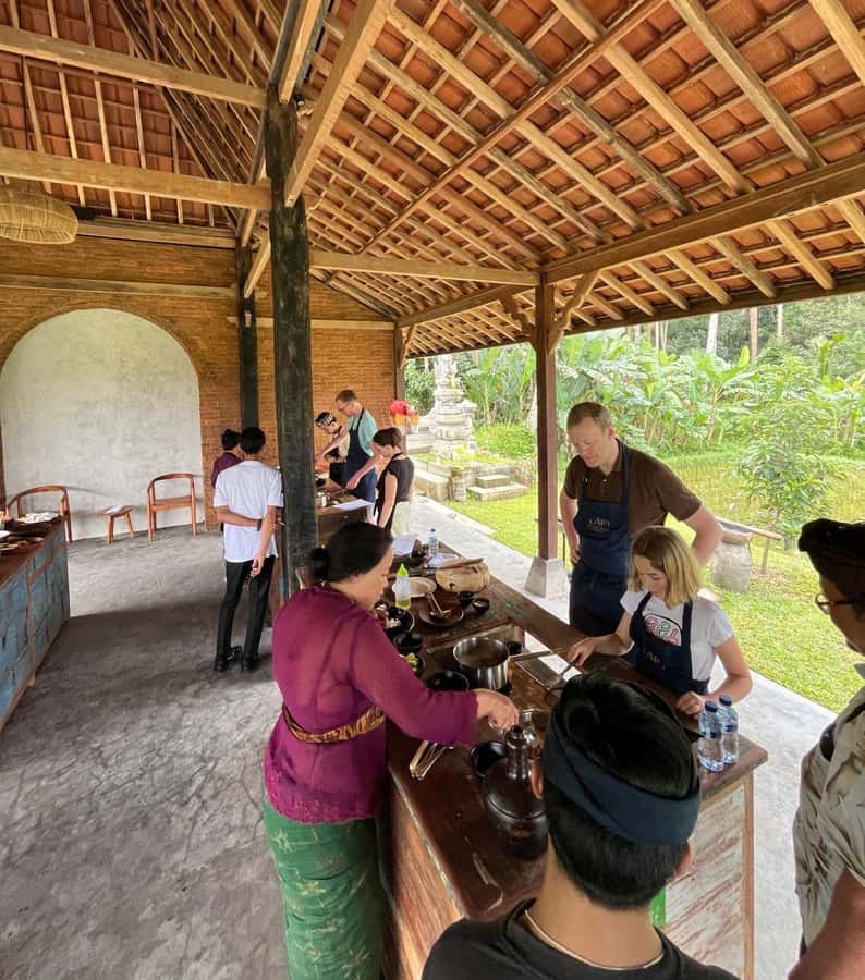 The Authentic Balinese Cooking Experience - Eating your own meal with rice-field views