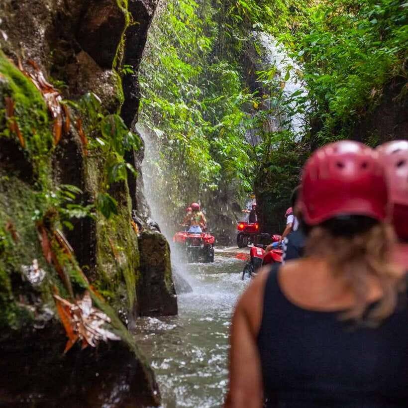 Ubud: ATV Quad Bike and Water Rafting Trip with Lunch - The real “wow” moments: waterfall stops and tunnel time
