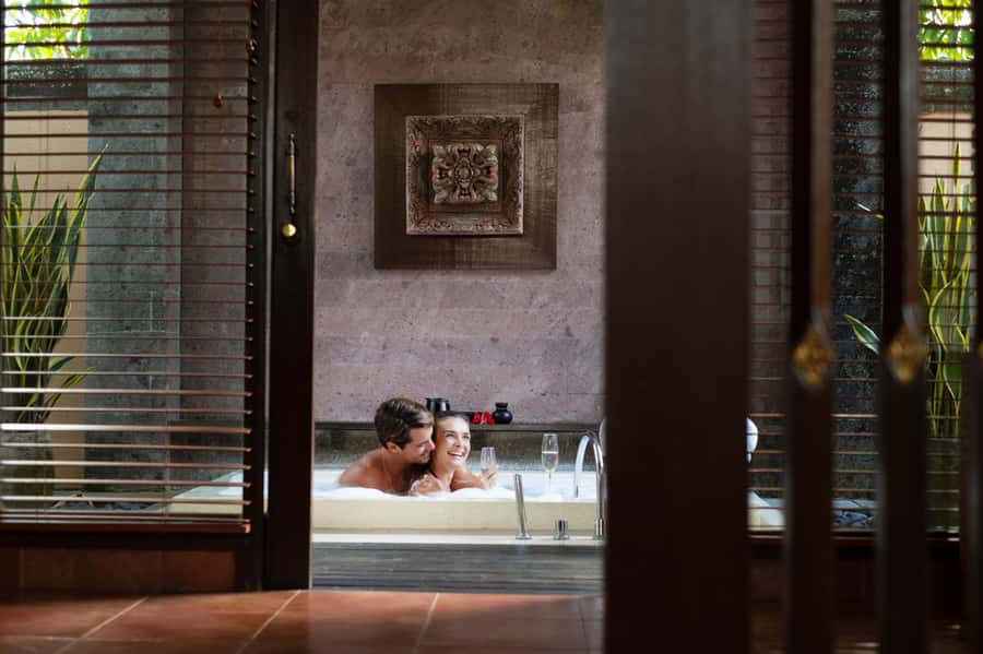 Ubud: Couple Spa Treatment with Bath Ritual & Sparkling Wine - Rice Paddies From Your Private Suite Terrace