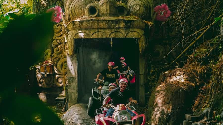 Ubud: Quad ATV Waterfalls & Barong Caves - Barong Caves: the Instagram-worthy moment with real movement