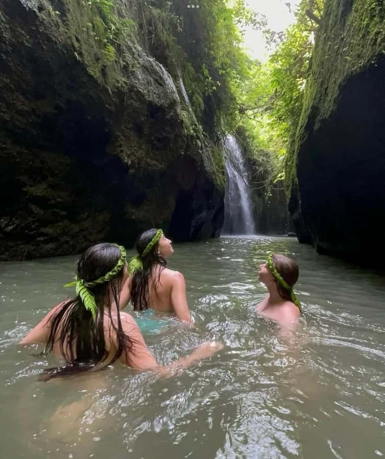 Ubud: Trekking Through Rivers & Forests to Three Waterfalls - The route: from Goa Rang Reng to three waterfalls and the canyon zone
