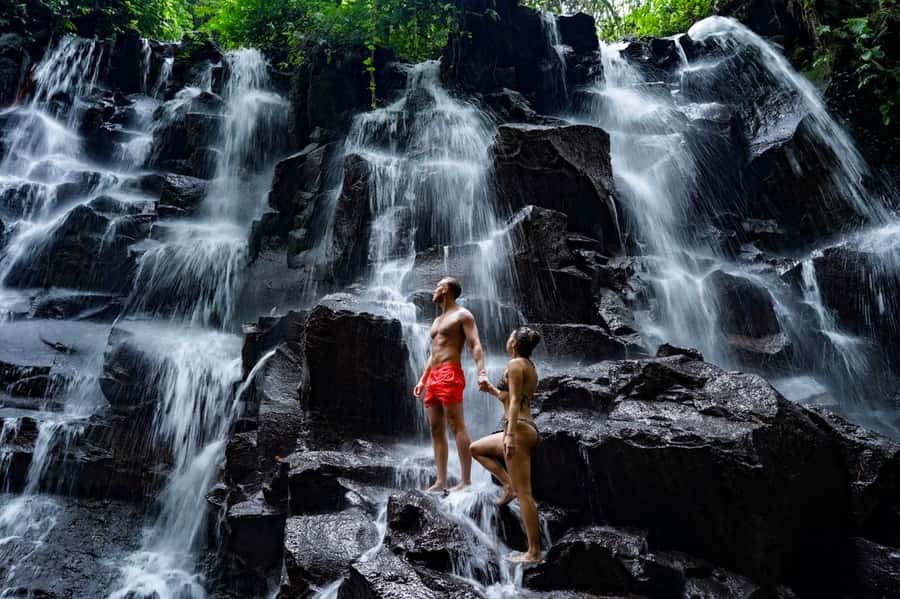 Ubud: Waterfalls & Temple with Rice Terrace Small-Group Tour - Tibumana and Kanto Lampo Waterfalls: Short Hikes, Refreshing Swims