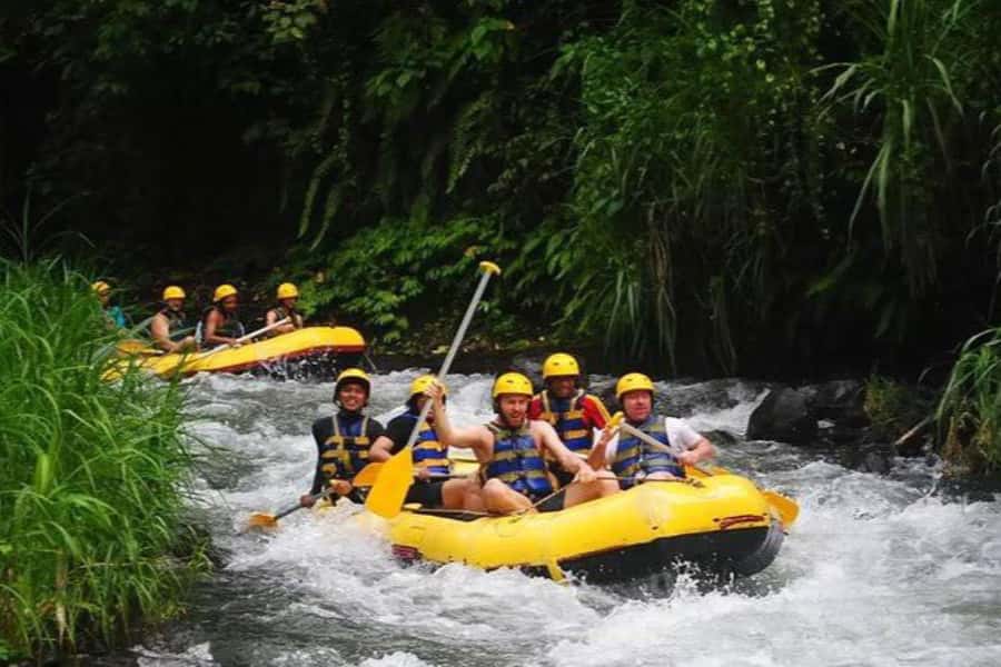 Ubud: Zip-line Adventure, River Rafting & Rice Terraces Tour - What the rafting scenery gives you (besides wet clothes)